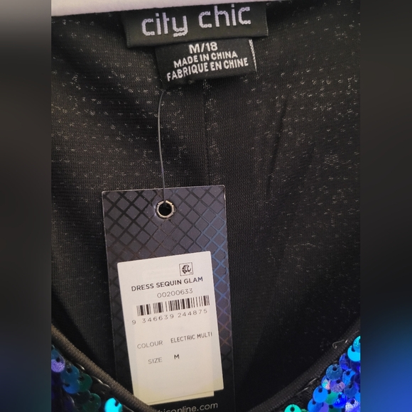 🥂City Chic Iridescent Sequin Mini Dress - Picture 4 of 12